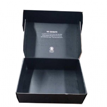 black corrugated box for luxury clothes package